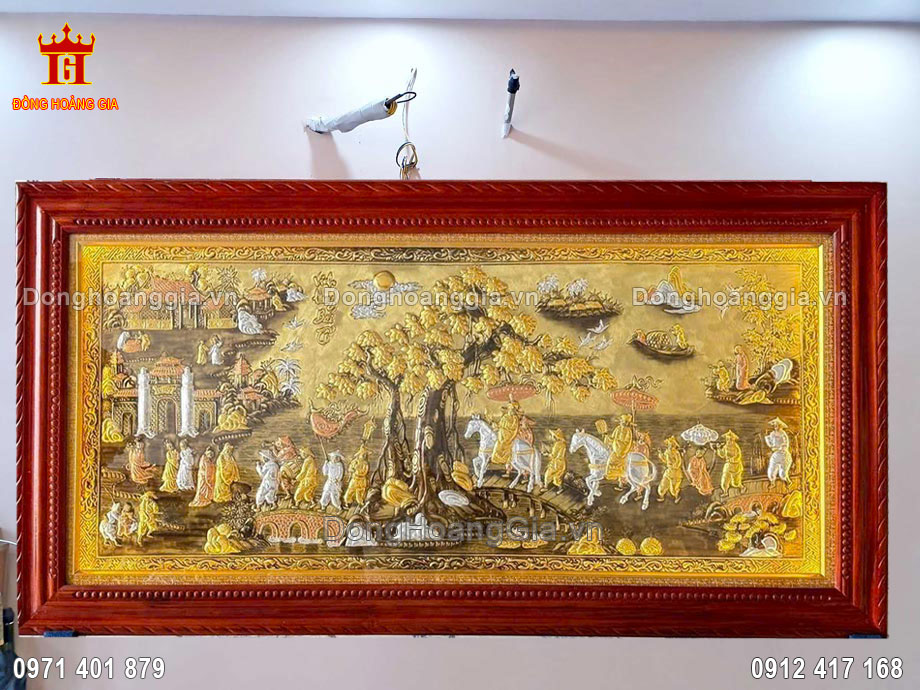 Tranh vinh quy bái tổ thích hợp treo tại phòng khách sang trọng